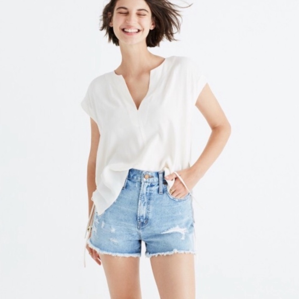 Madewell Women’s Skylight Side Tie Top in Ivory